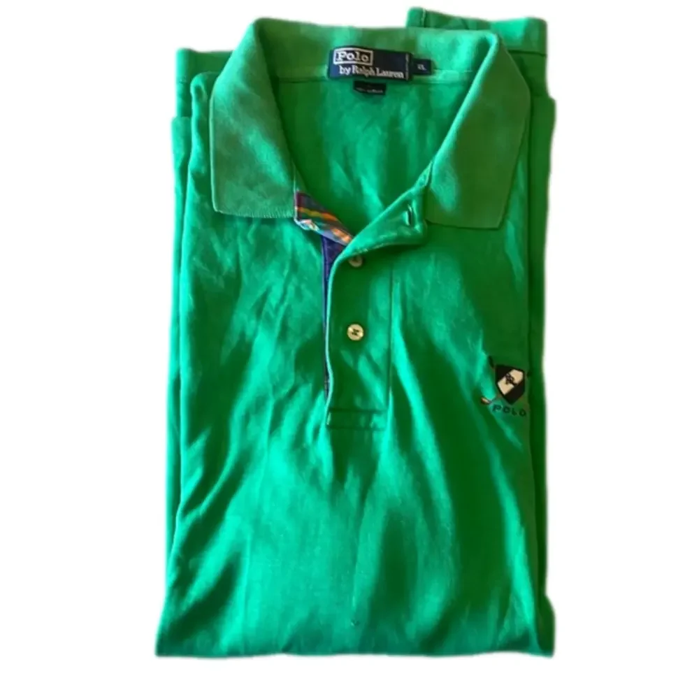 Polo Ralph Lauren Mens XL Green 100% Cotton Golf Polo Shirt